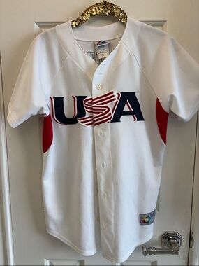 Jeter #2 Majestic World Baseball Classic Baseball Jersey w/ USA Logo 2009